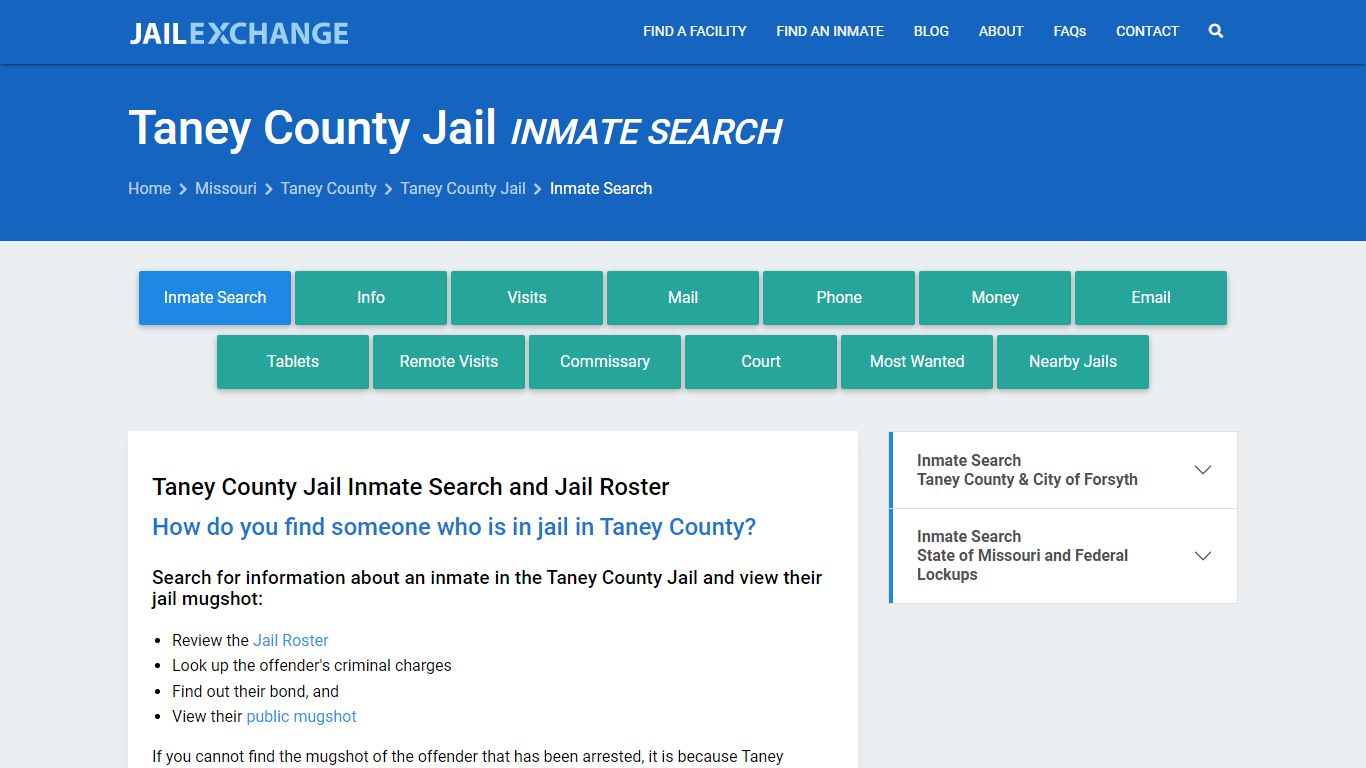 Inmate Search: Roster & Mugshots - Taney County Jail, MO